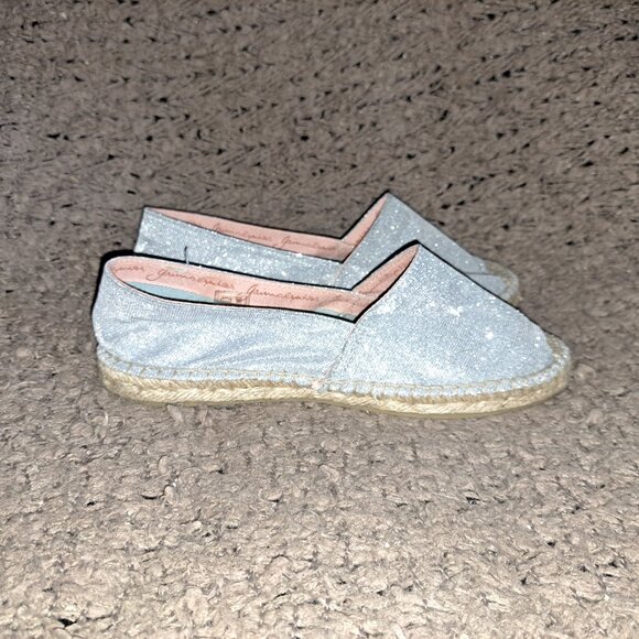 GAIMO-Espadrilles-Spain-Silver Sparkle Slip In Flats-Sz 37-Near Mint - Picture 4 of 7